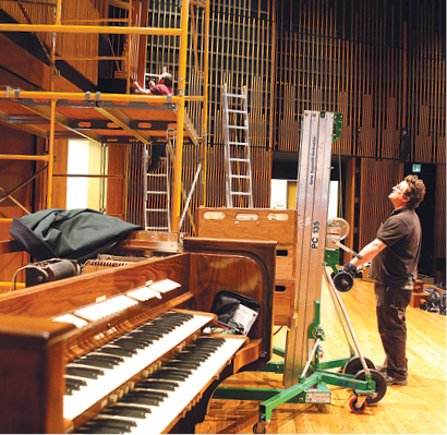 Organ pipe installation at Blair